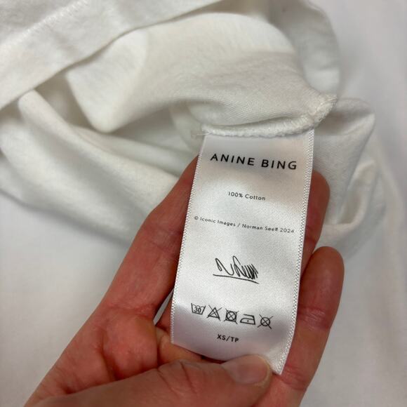 Anine Bing Avi Mick Jagger Tee Women's XS Oversized Jersey Knit T Shirt - Picture 8 of 11